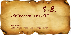Váncsodi Enikő névjegykártya